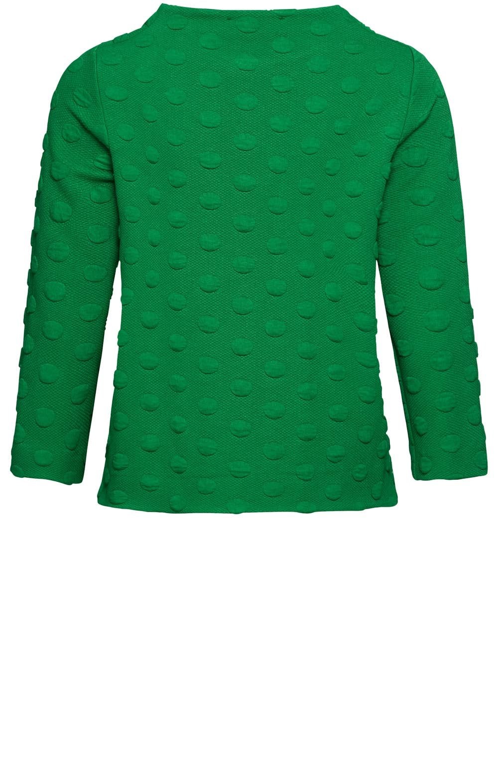 Green Embossed Spot Print Top