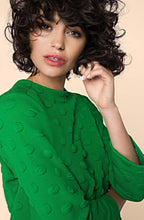 Green Embossed Spot Print Top