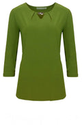 Green Key Hole Neck Blouse