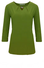 Green Key Hole Neck Blouse