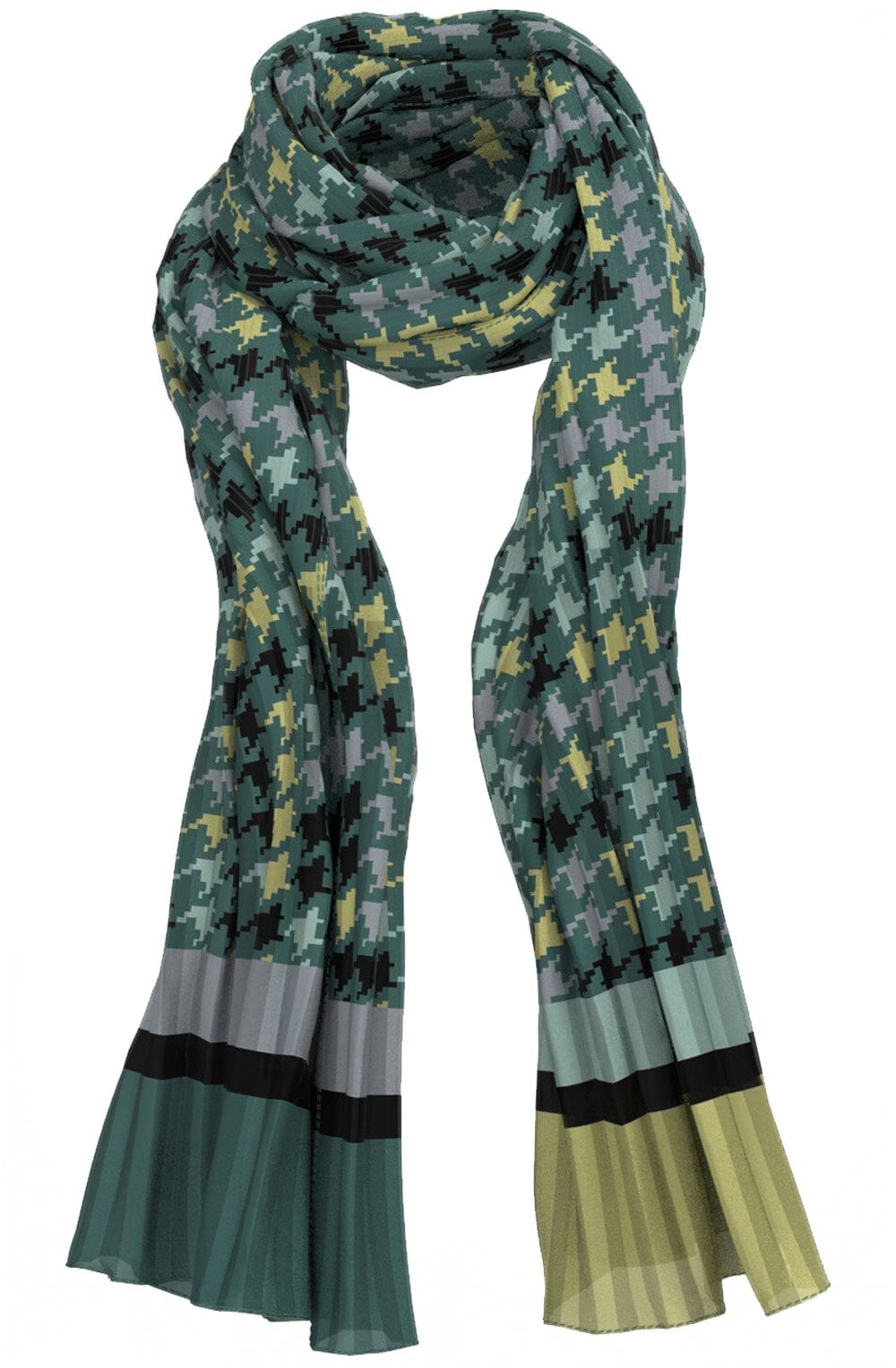 Green Mix Houndstooth Scarf