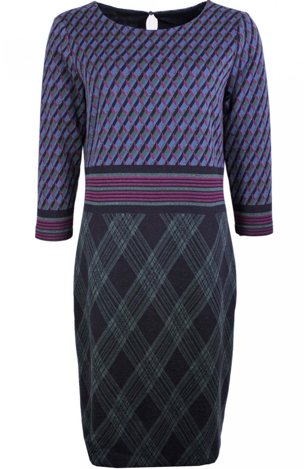 Green & Purple Patterned Dress
