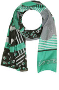 Green Spot & Stripe Print Scarf