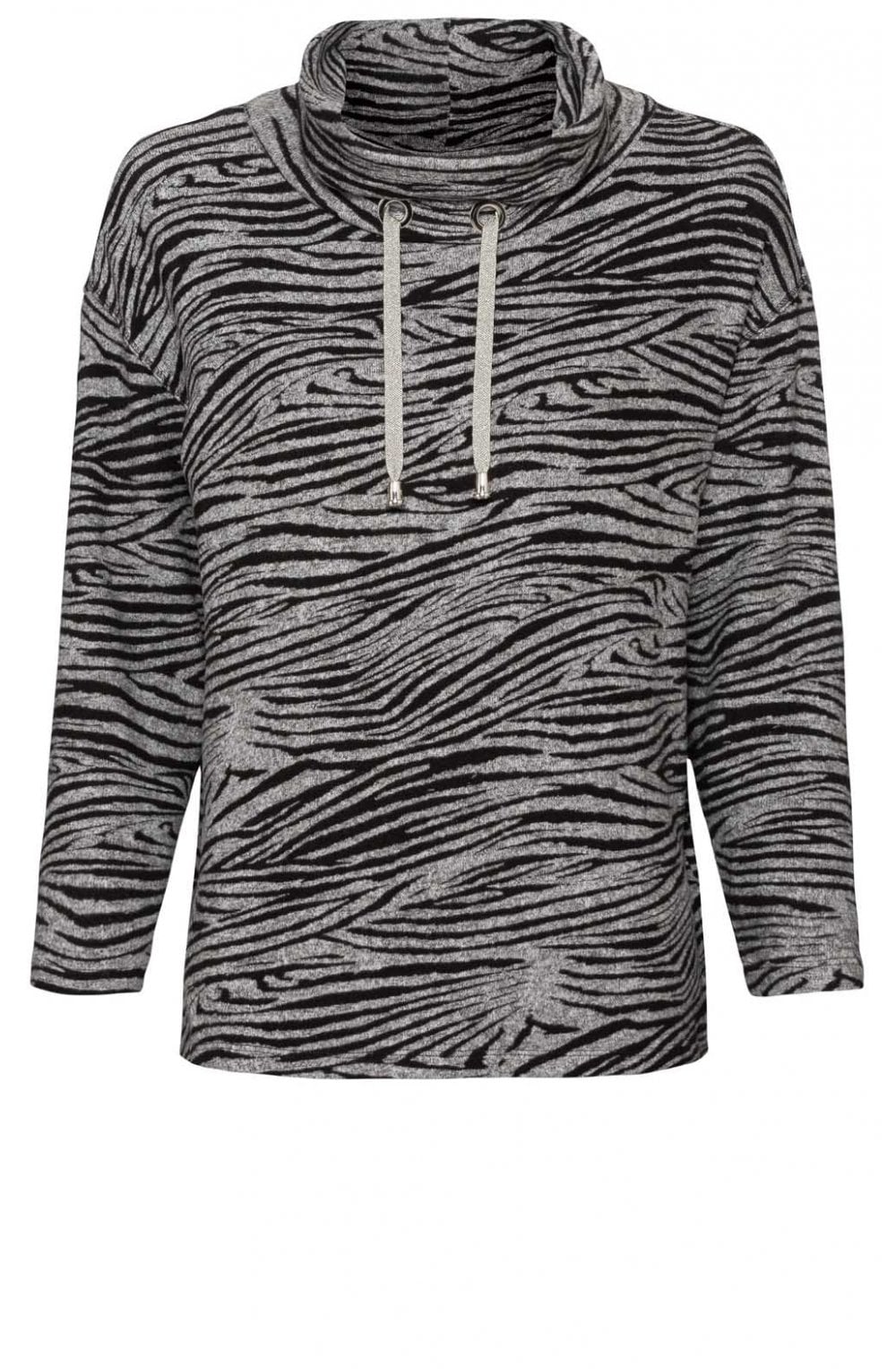 Grey & Black Patterned Jumper