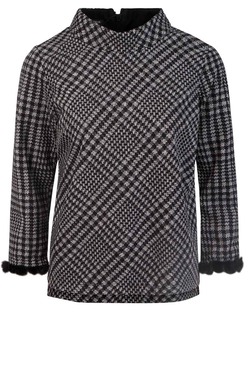 Grey & Black Print Top