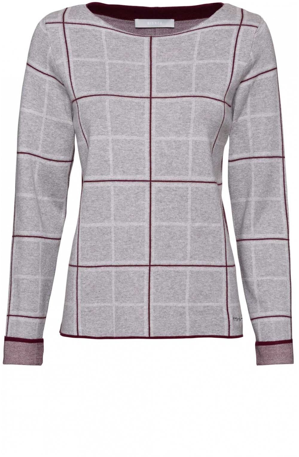 Grey Check Print Jumper