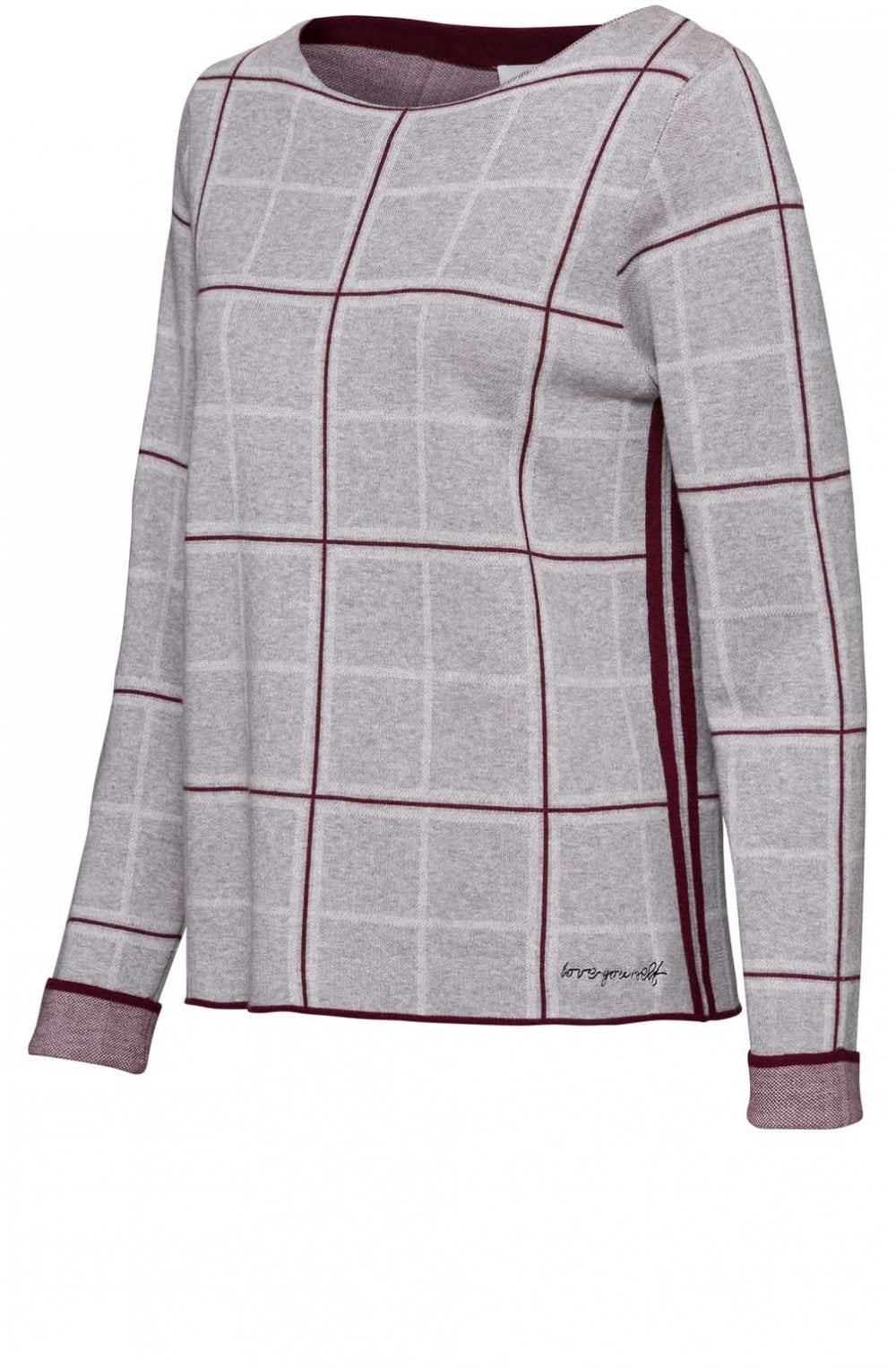 Grey Check Print Jumper