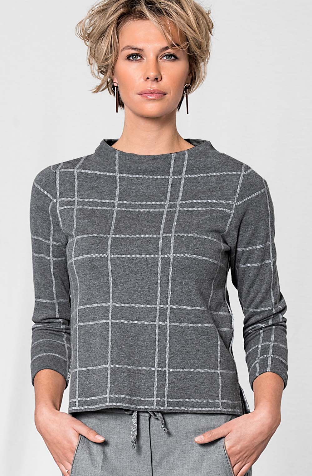 Grey Check Sweater