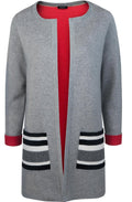 Grey Contrasting Cardigan