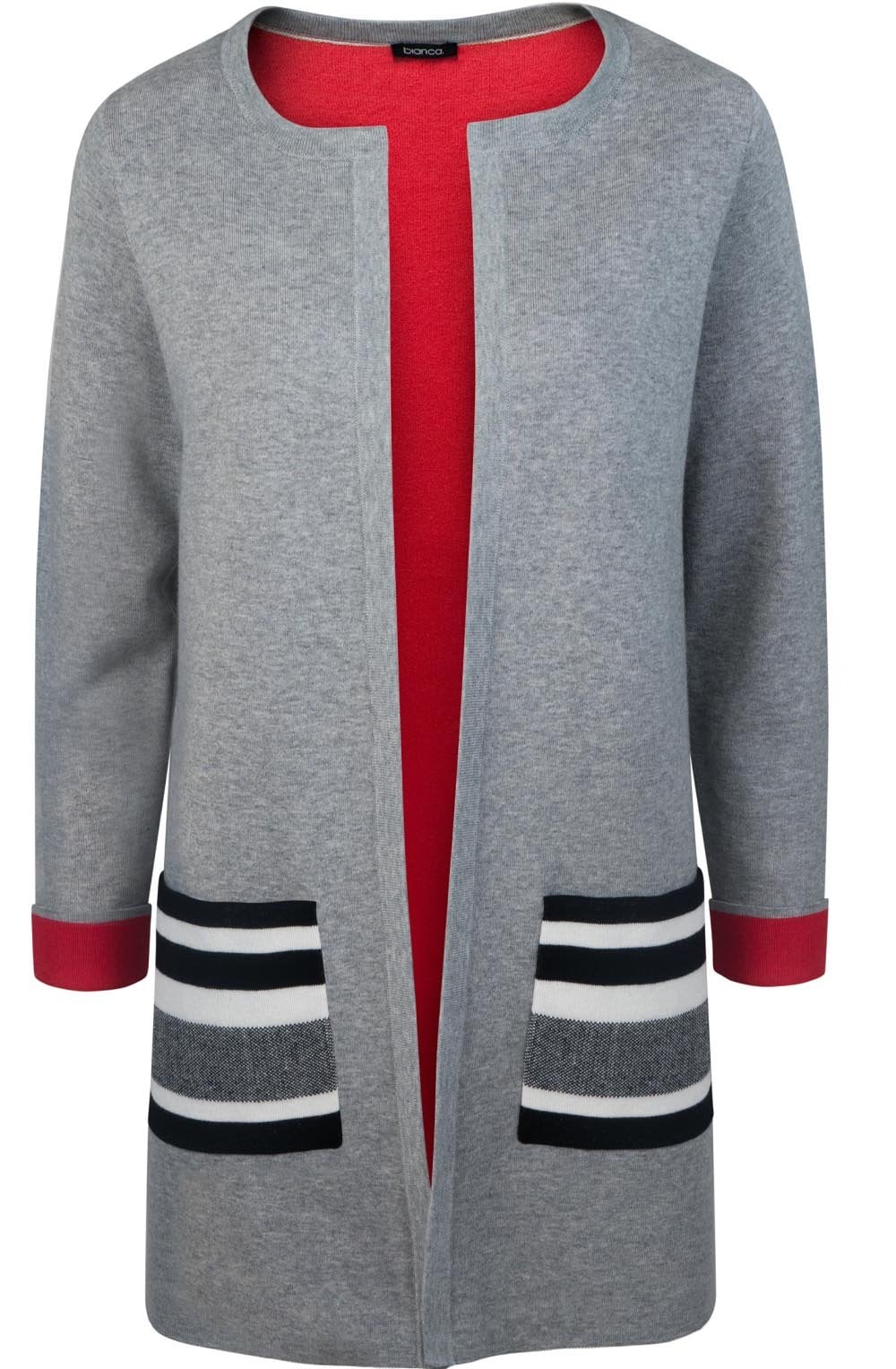 Grey Contrasting Cardigan