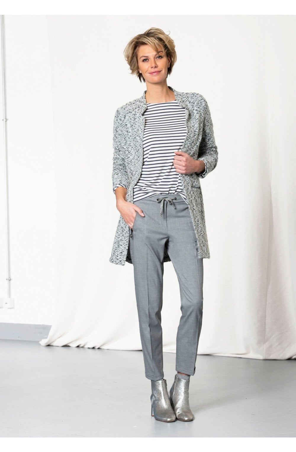 Grey Fitted Trousers