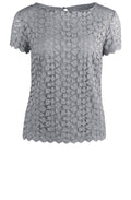Grey Lace Top