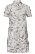 Grey Leaf Print Dress