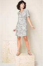 Grey Leaf Print Dress