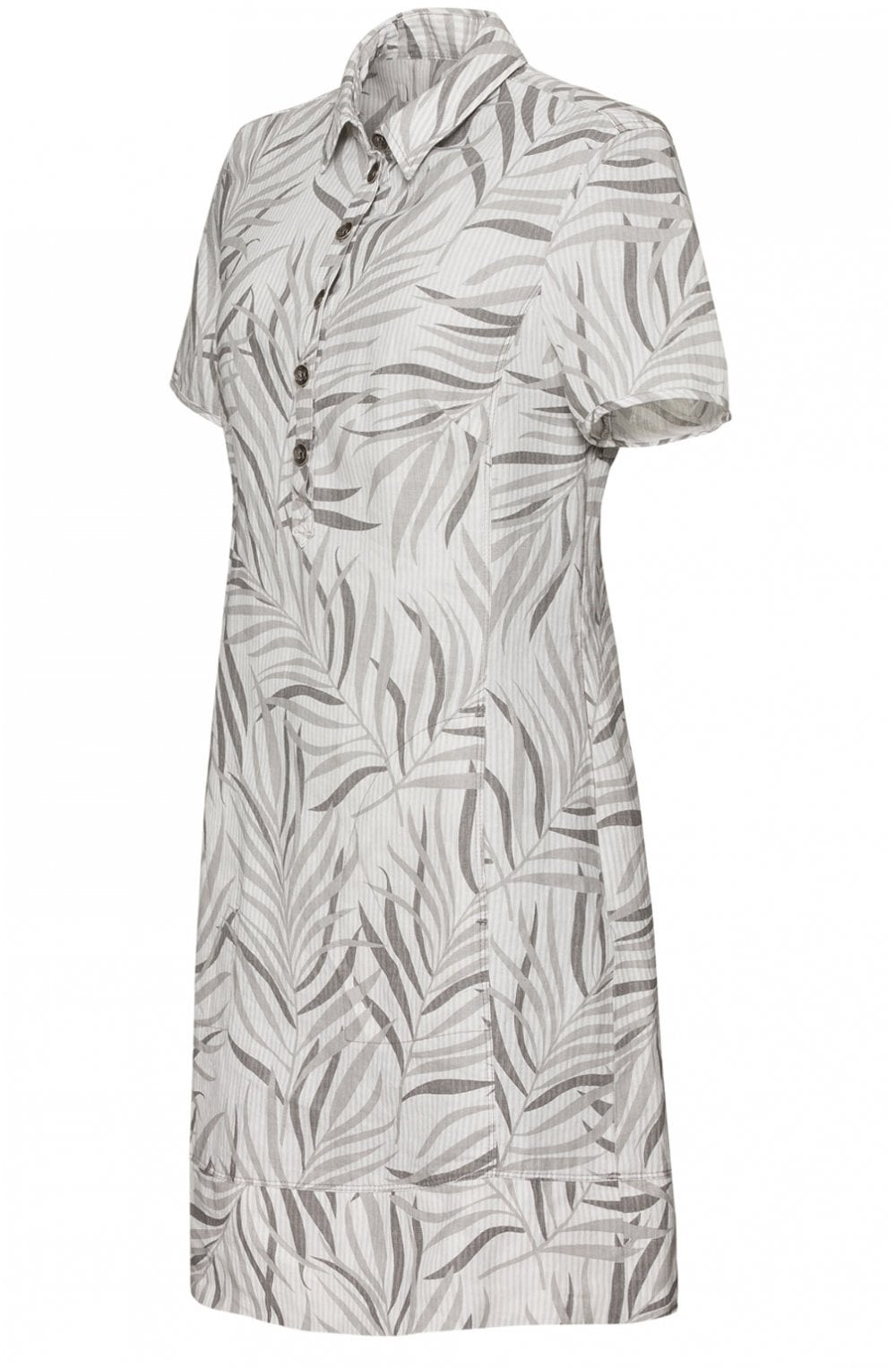 Grey Leaf Print Dress