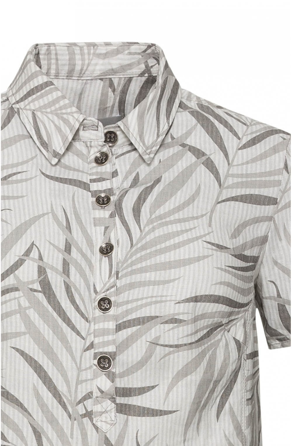 Grey Leaf Print Dress