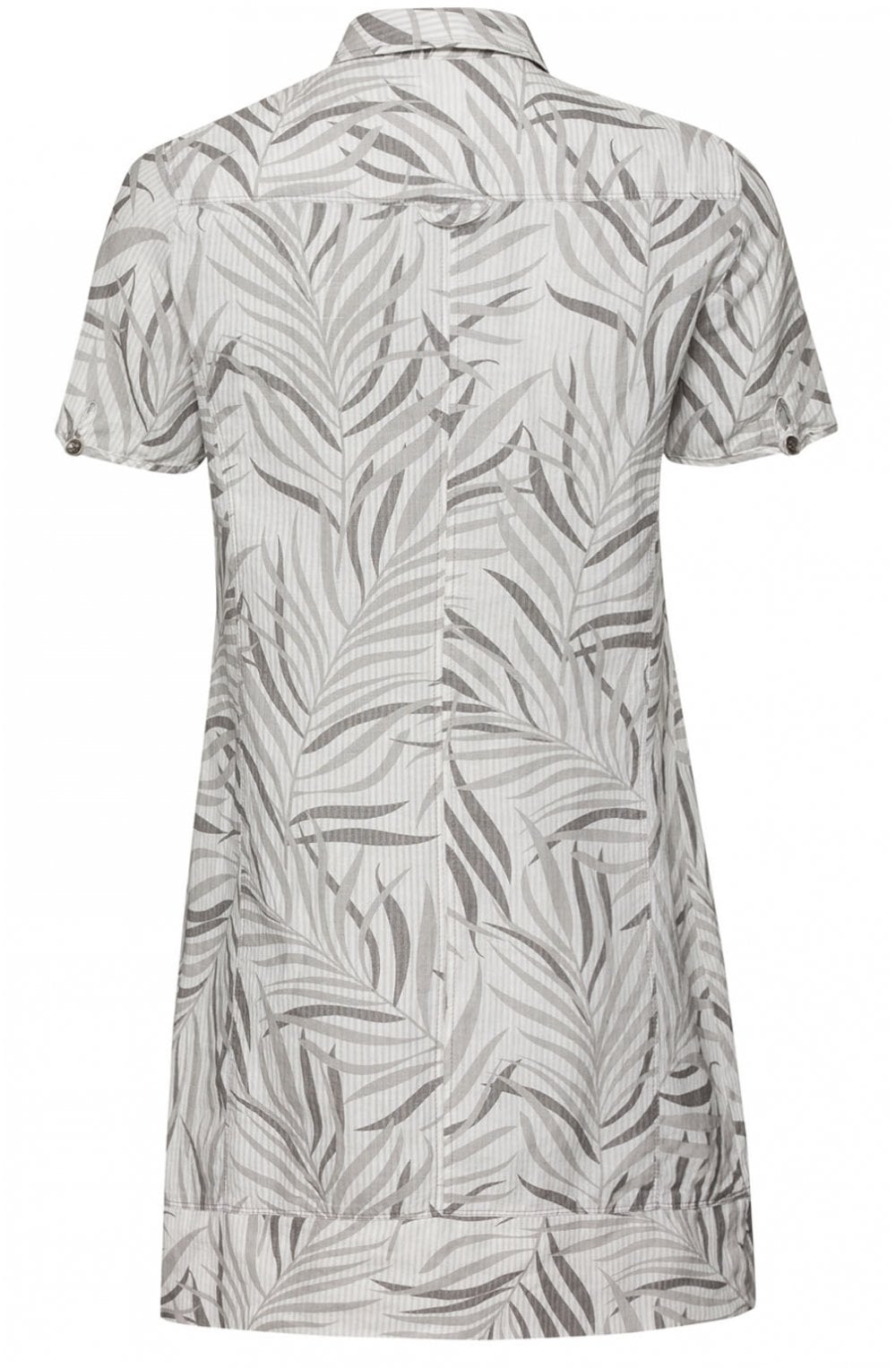 Grey Leaf Print Dress