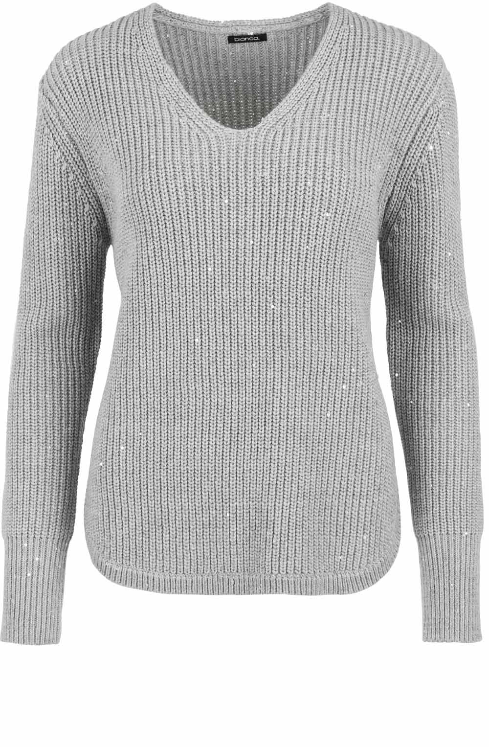 Grey Sequin Detailed Sweater
