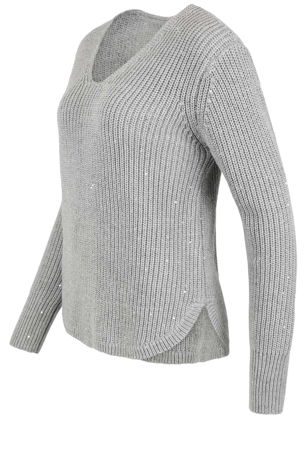 Grey Sequin Detailed Sweater