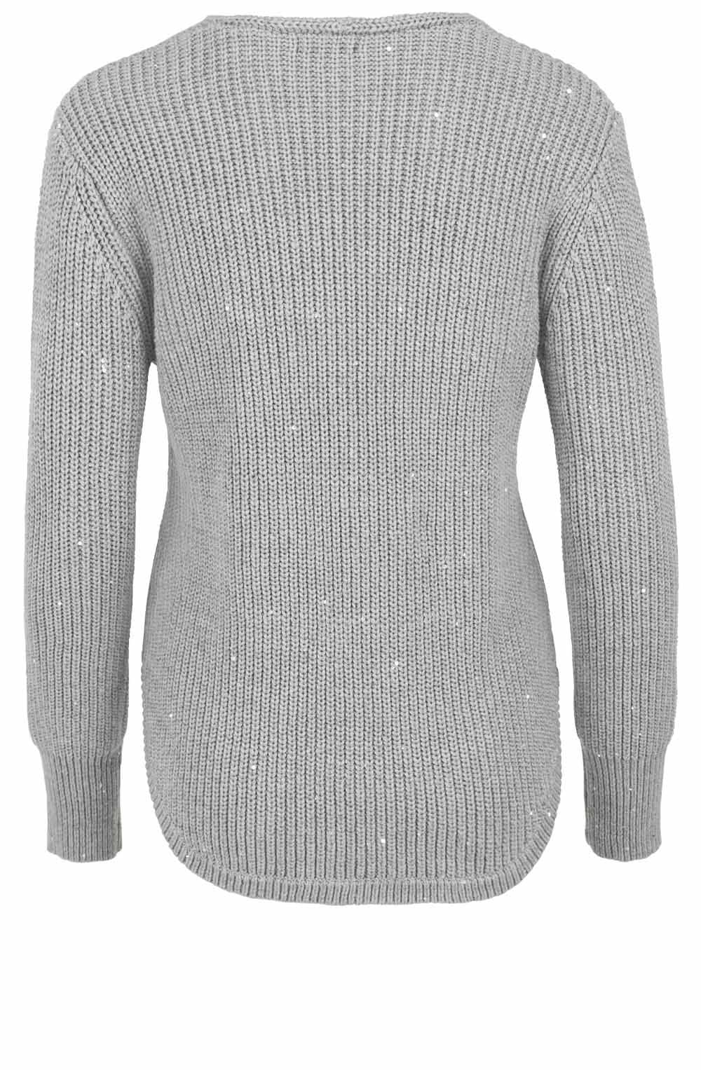 Grey Sequin Detailed Sweater