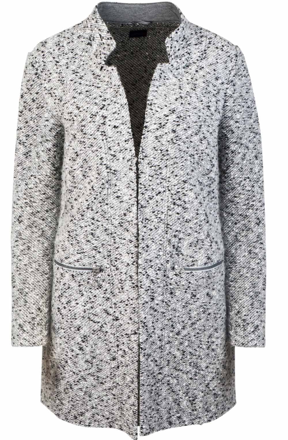 Grey Textured Knit Jacket