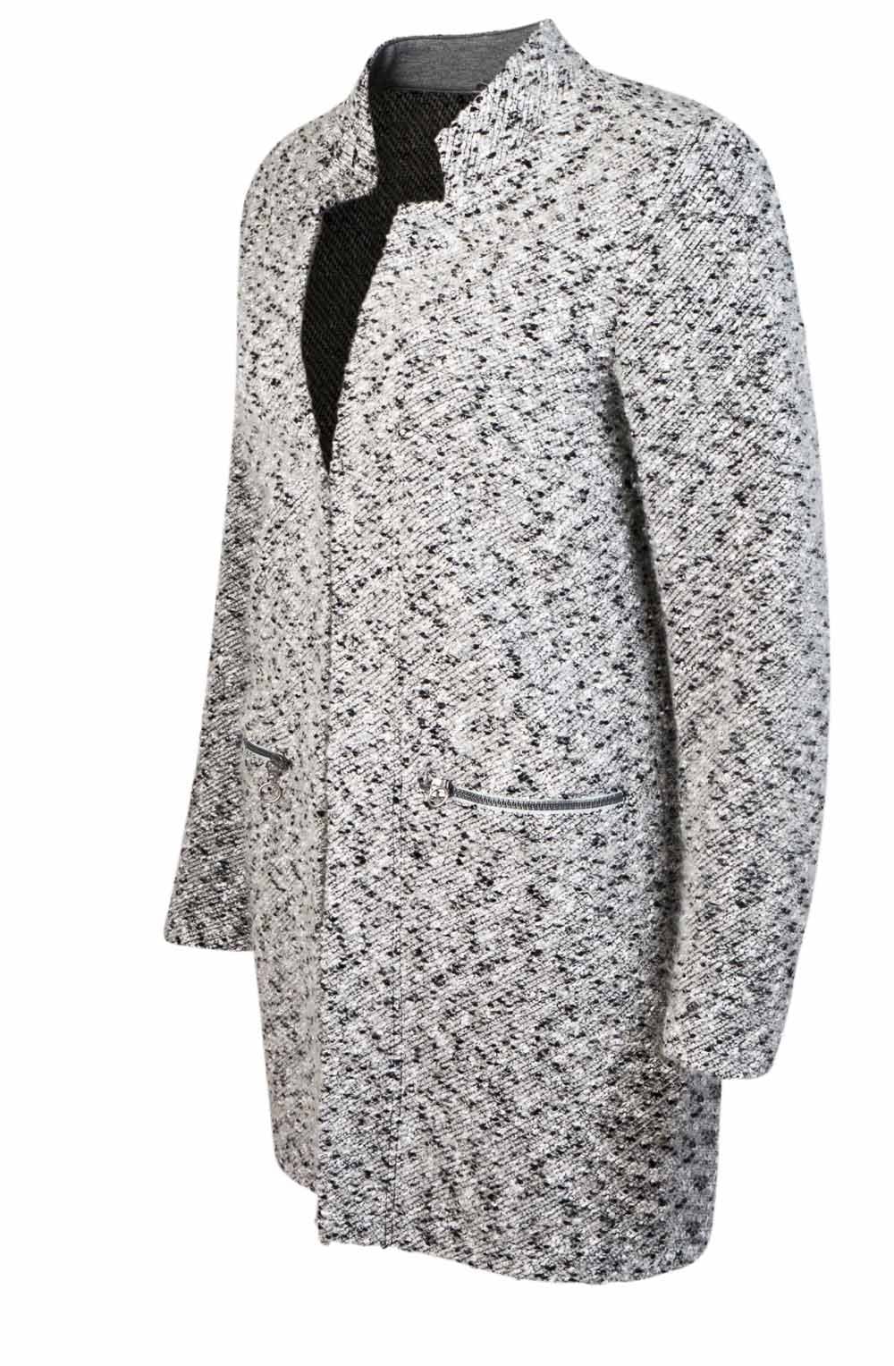 Grey Textured Knit Jacket