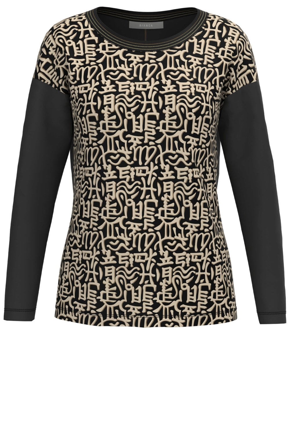 Julie Abstract Print Long Sleeve Top