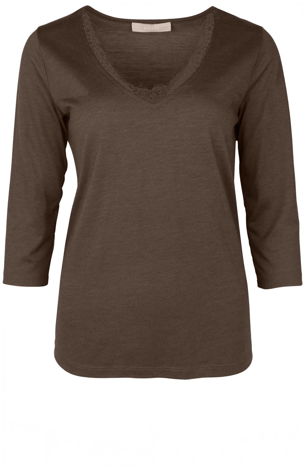 Khaki Green Lace Neckline Top