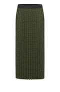 Khaki Green Leopard Print Skirt