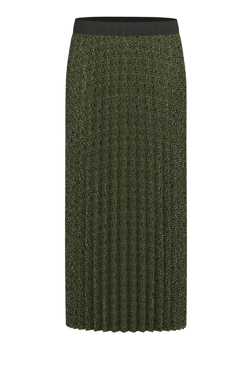 Khaki Green Leopard Print Skirt
