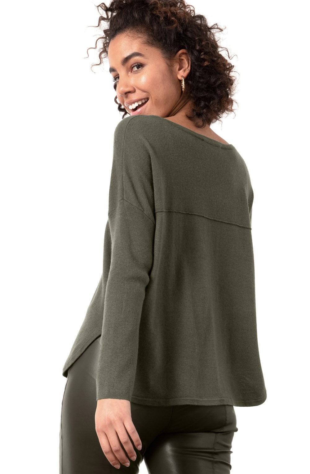 Khaki Green Two Pocket Detail Jumper
