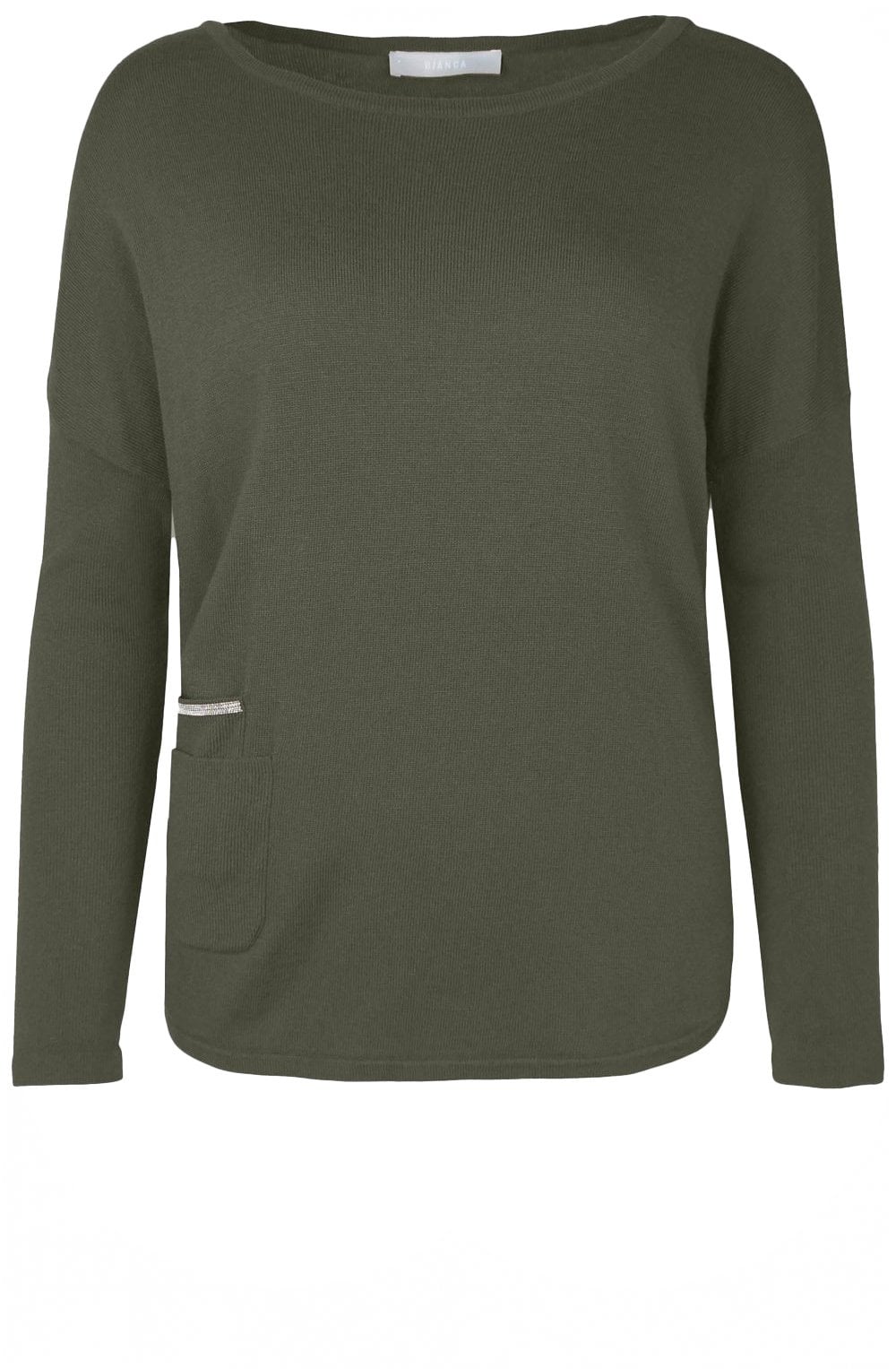 Khaki Green Two Pocket Detail Jumper