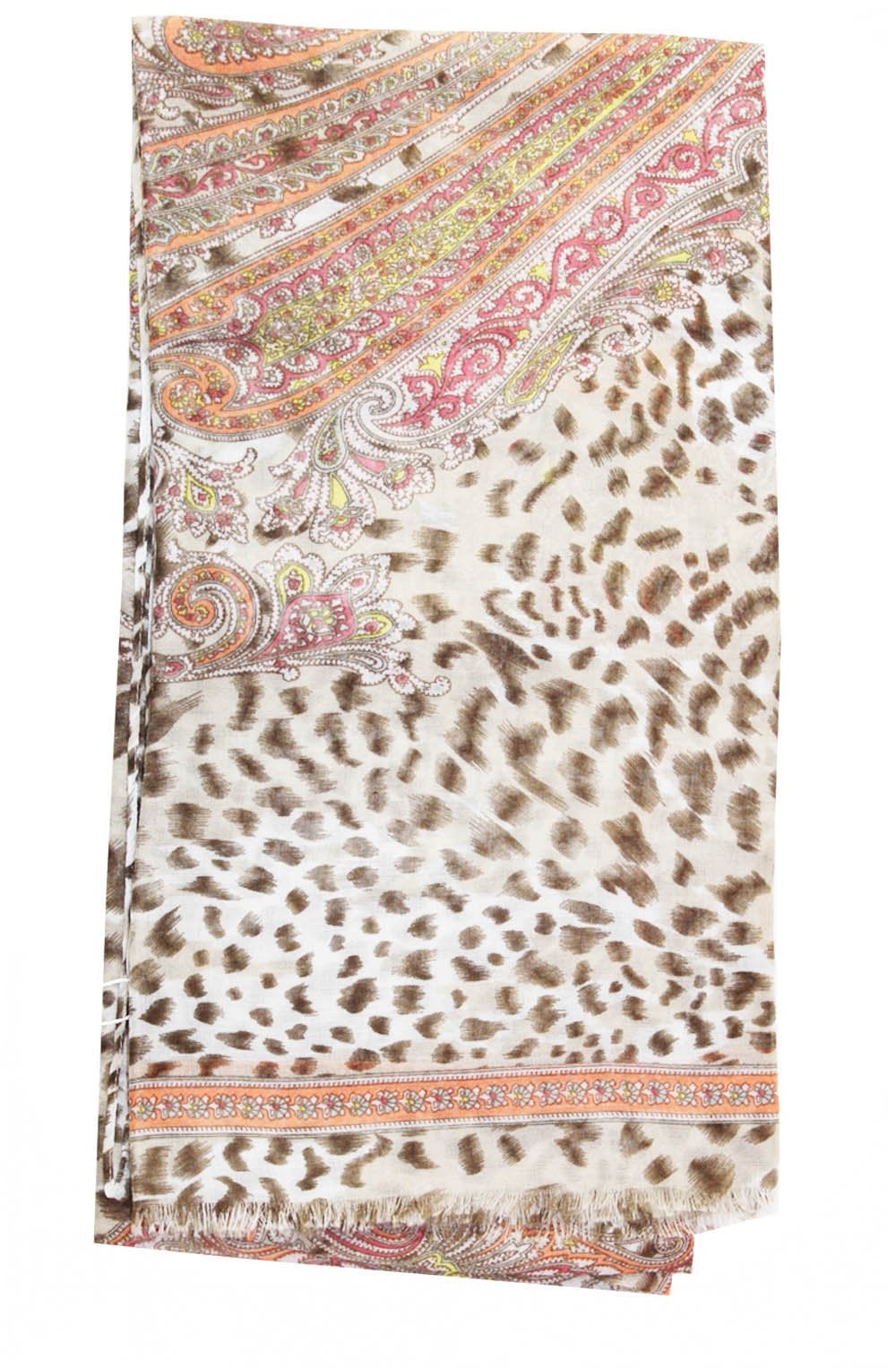 Lamba Leopard Print and Paisley Scarf