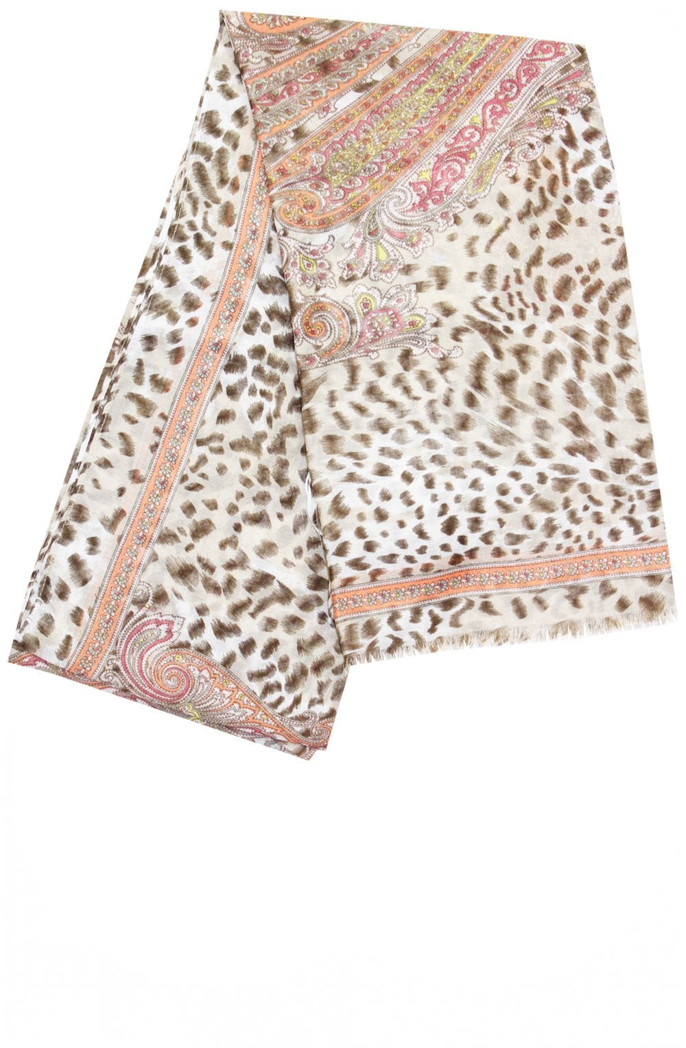 Lamba Leopard Print and Paisley Scarf
