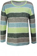 Lime Striped Jersey Knit Top