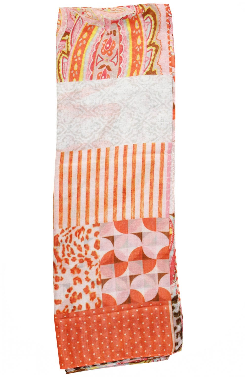 Mago Coral Mixed Print Scarf