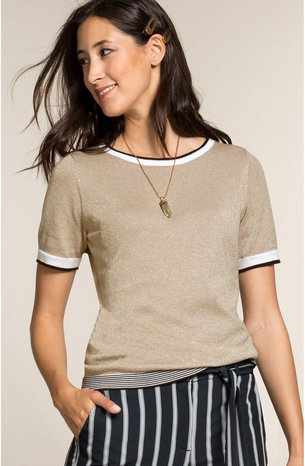 Metallic Detailed Top
