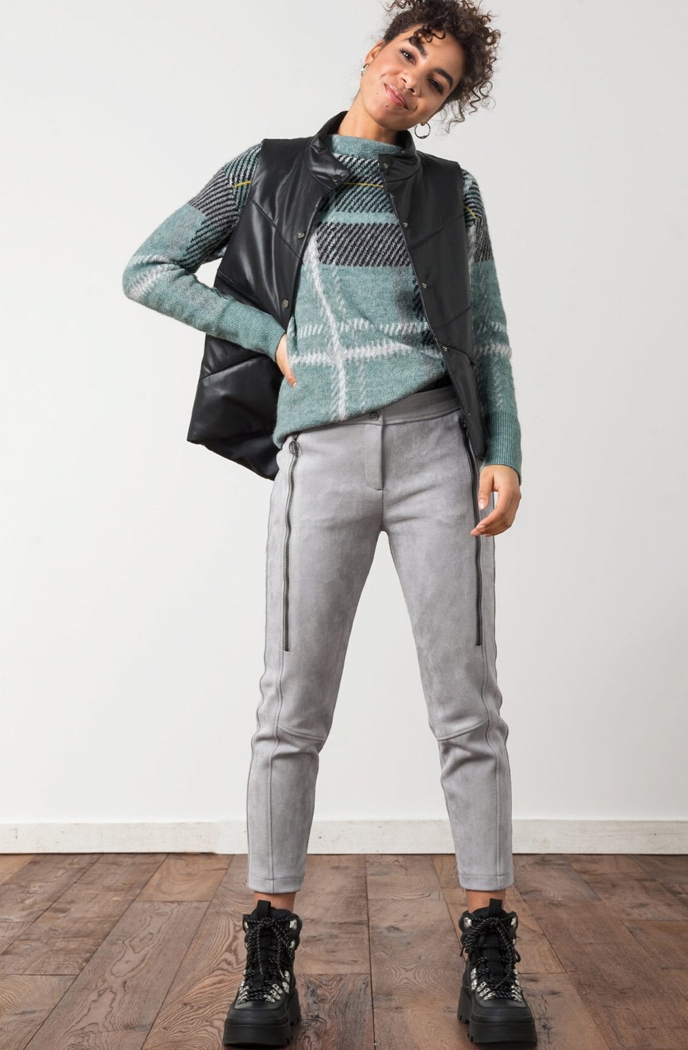Mint Green Check Design Jumper