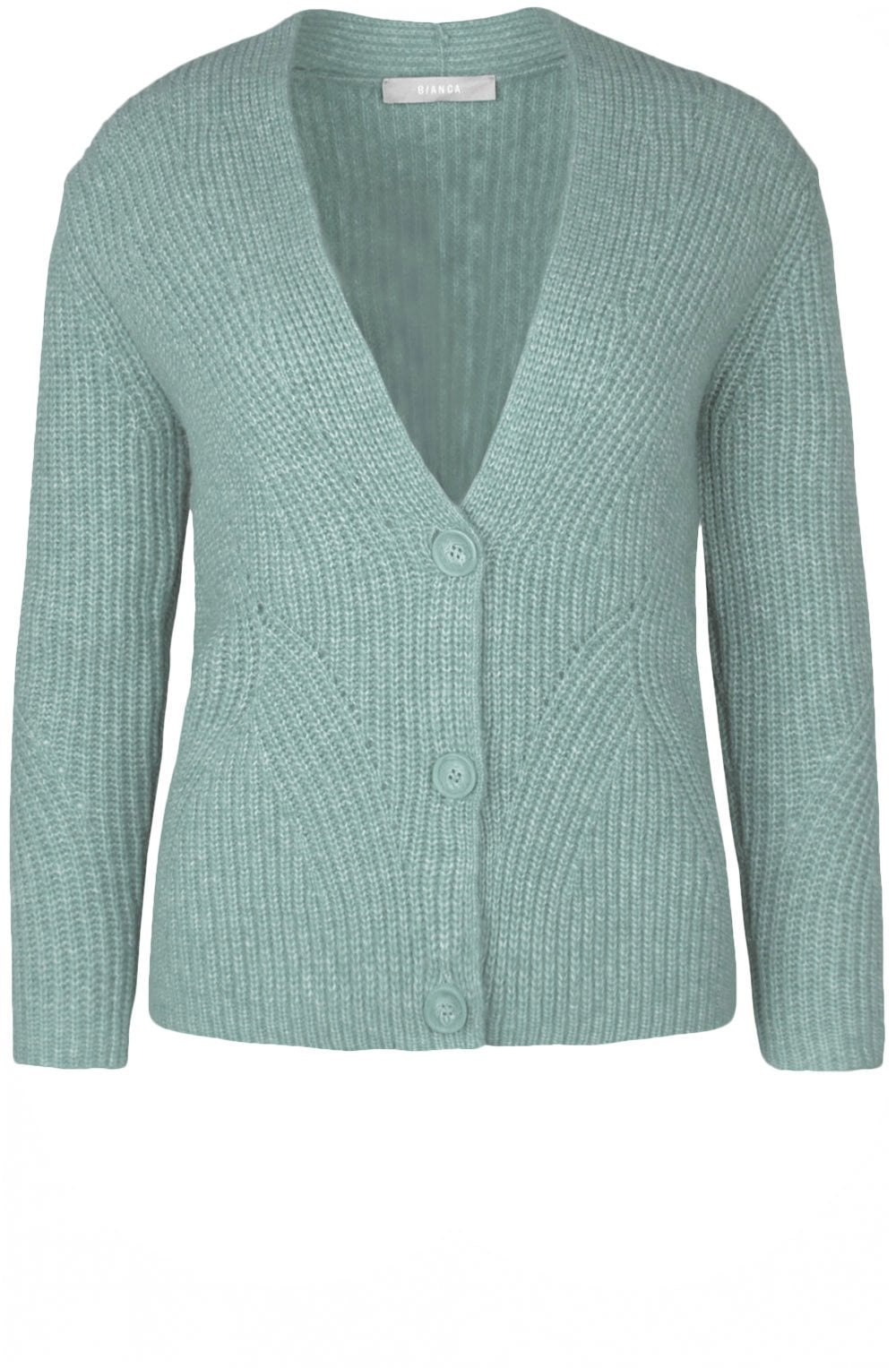 Mint Ribbed Knit Cardigan