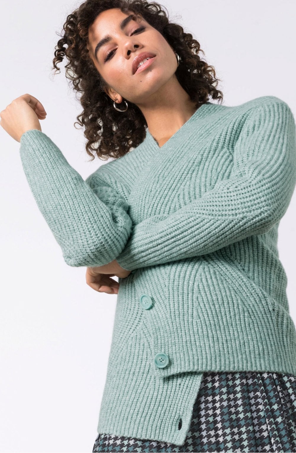 Mint Ribbed Knit Cardigan