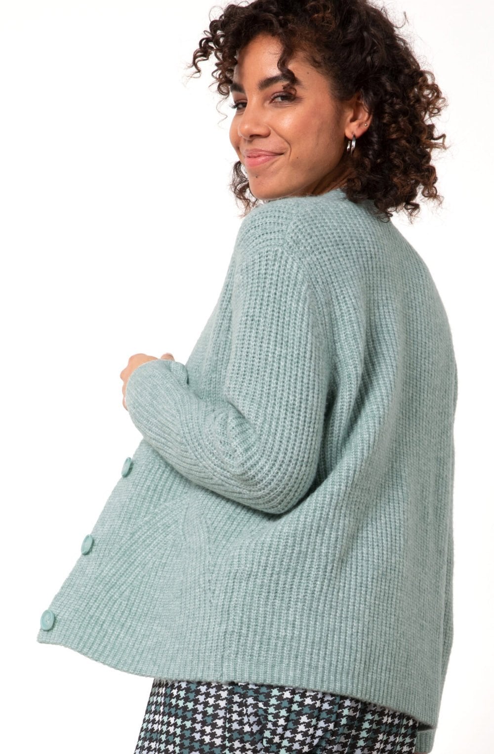 Mint Ribbed Knit Cardigan