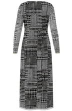 Mixed Pattern Long Sleeve Maxi Dress