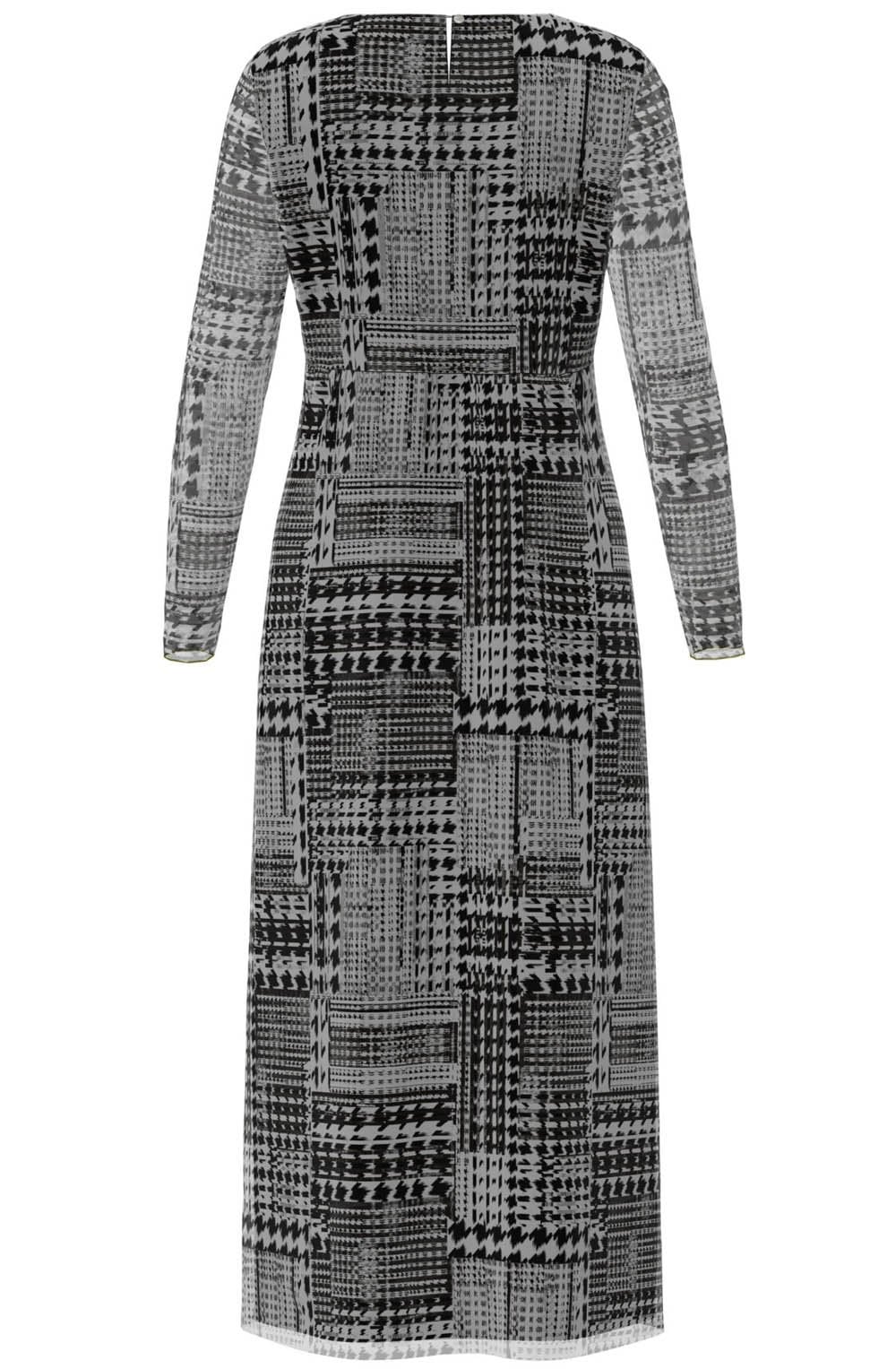 Mixed Pattern Long Sleeve Maxi Dress