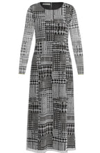 Mixed Pattern Long Sleeve Maxi Dress
