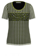 Mixed Print Short Sleeve Blouse