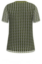 Mixed Print Short Sleeve Blouse