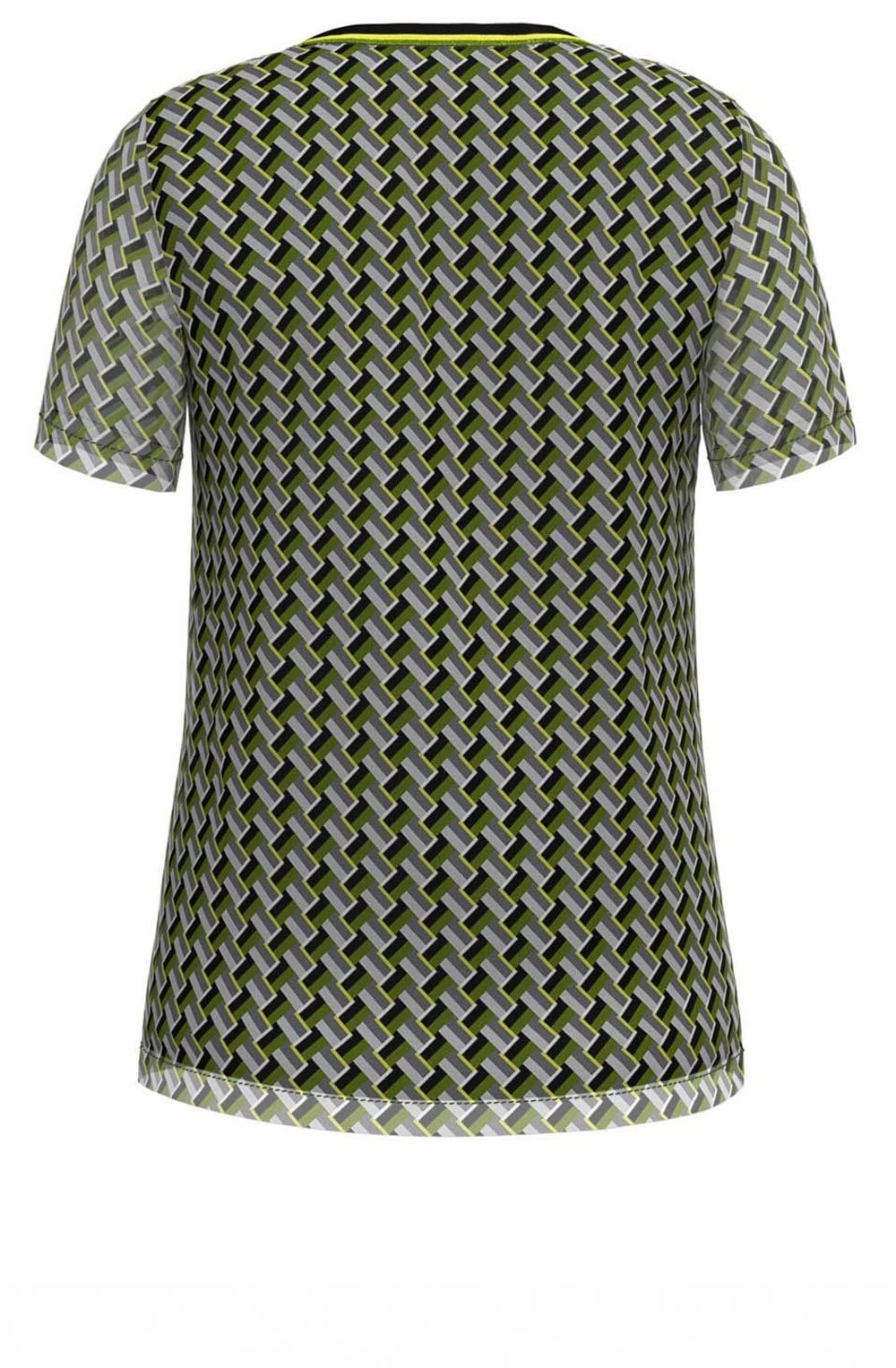 Mixed Print Short Sleeve Blouse