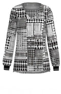 Mixed Print V Neck Blouse