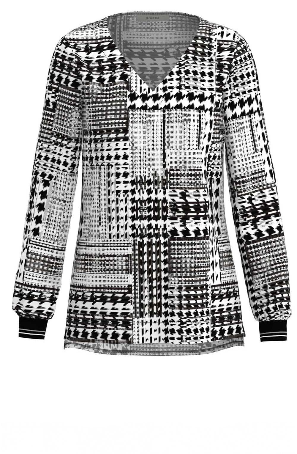 Mixed Print V Neck Blouse
