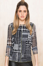 Multi Pattern Sheer Sleeve Top